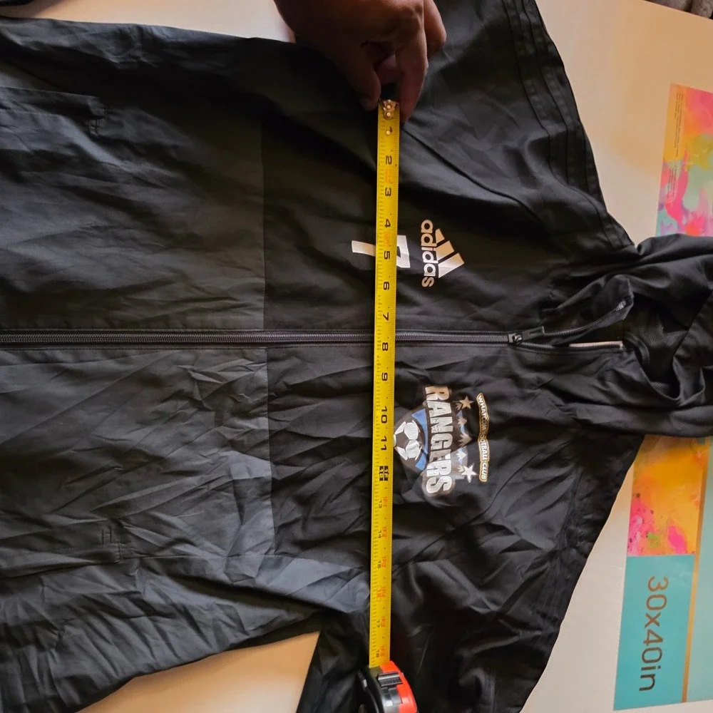 Adidas Whatcom FC Rangers Soccer Jacket Mens Small Black Hooded Full Zip 7